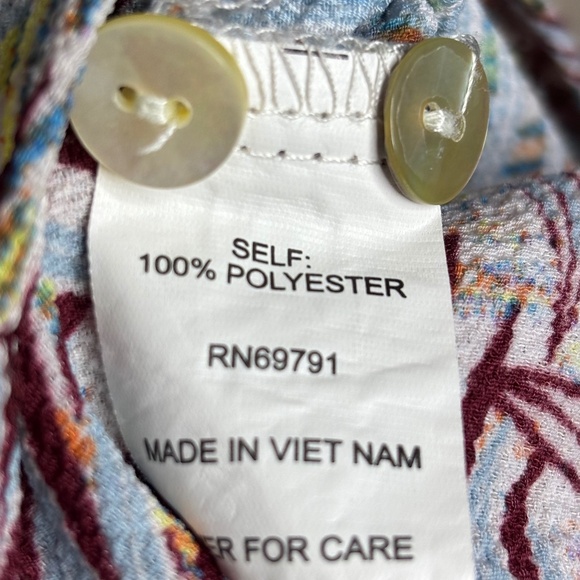 Anthropologie Fig and Flower Tropical Floral Print Tunic Dress Women's Size XL - Picture 13 of 13